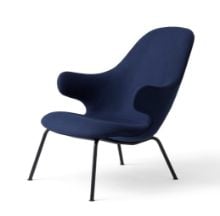 Billede af &Tradition Catch JH14 Lounge Chair SH: 36 cm - Black/Blue 
