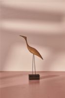 Billede af Warm Nordic Beak Bird Tall Heron 19x36 cm - Olieret Teak OUTLET