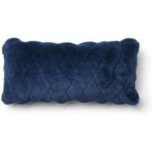 Billede af Natures Collection Leaf Moccasin Cushion New Zealand Sheepskin Short Wool 28x56 cm - Navy Blue