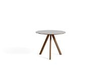 Billede af HAY CPH 20 Round Table Ø: 90 cm - Lacquered Solid Walnut/Pebble Grey Linoleum