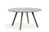 Billede af HAY CPH 25 Round Table Ø: 140 cm - Lacquered Solid Walnut/Pebble Grey Linoleum
