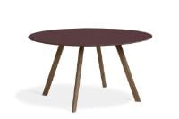 Billede af HAY CPH 25 Round Table Ø: 140 cm - Lacquered Solid Walnut/Burgundy Linoleum