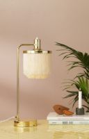 Billede af Warm Nordic Fringe Table Lamp H: 61 cm - Cream White 