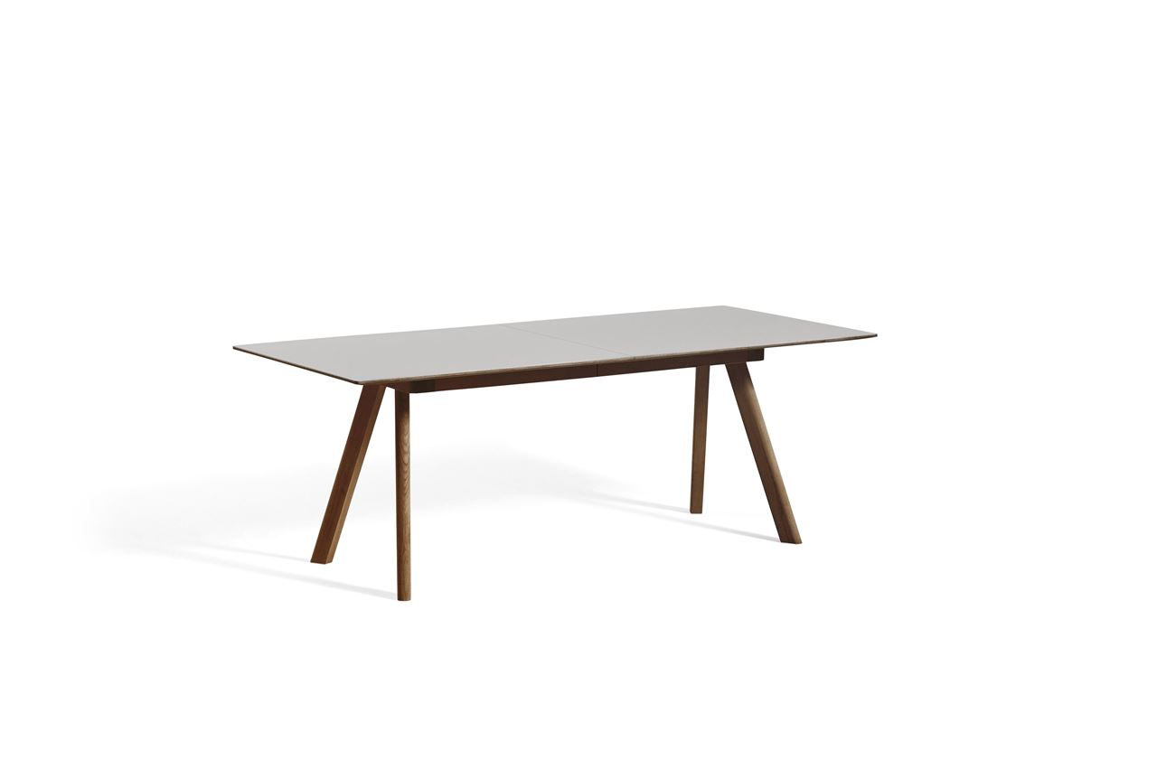 Billede af HAY CPH 30 Extendable Table 200x90x74 cm - Lacquered Solid Walnut/Pebble Grey Linoleum