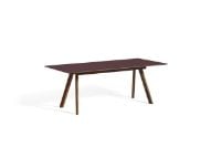 Billede af HAY CPH 30 Extendable Table 200x90x74 cm - Lacquered Solid Walnut/Burgundy Linoleum