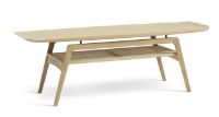 Billede af Warm Nordic Surfboard Coffee Table W. Shelf L: 152 cm - White Oiled Solid Oak 
