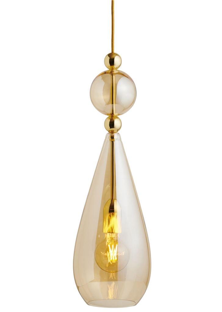Billede af Ebb & Flow Smykke Pendant Lamp L Ø: 18 cm - Golden Smoke/Gold