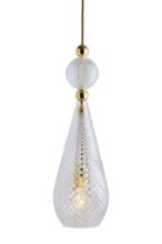 Billede af Ebb & Flow Smykke Pendant Lamp L Ø: 18 cm - Crystal Check/Gold