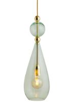 Billede af Ebb & Flow Smykke Pendant Lamp L Ø: 18 cm - Forest Green/Gold