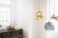 Billede af Ebb & Flow Rowan Pendant Lamp M Ø: 22 cm - Topaz Blue/Silver OUTLET