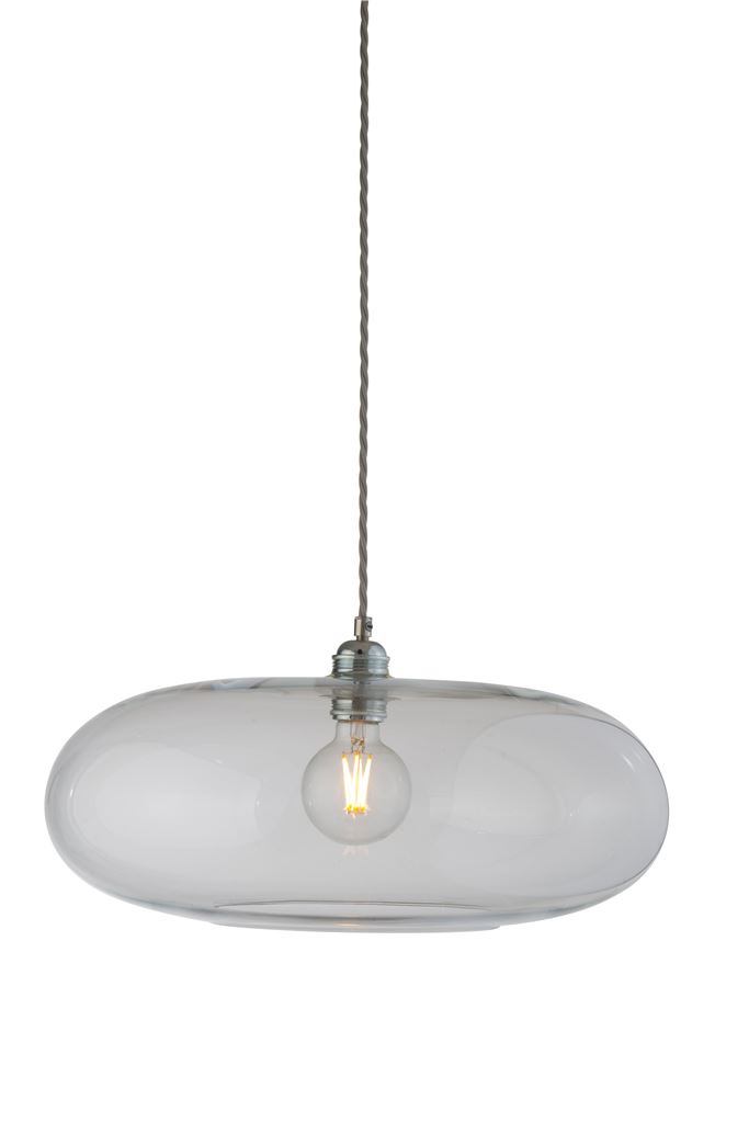 Billede af Ebb & Flow Horizon Pendant Lamp XL Ø: 45 cm - Clear/Silver