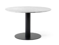 Billede af &Tradition In Between SK19 Dining Table Ø: 120 cm - Bianco Carrara Marble/Black Base