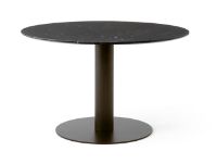 Billede af &Tradition In Between SK12 Dining Table Ø: 120 cm - Nero Marquina Marble/Bronzed Base