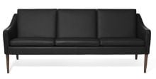 Billede af Warm Nordic Mr. Olsen 3 Seater Sofa L: 200 cm - Walnut/Black Leather 