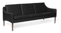 Billede af Warm Nordic Mr. Olsen 3 Seater Sofa L: 200 cm - Walnut/Black Leather 