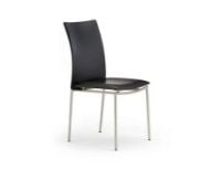 Billede af Skovby SM58 Spisebordsstol H: 92 cm - Børstet Stål/Sort CC Læder
