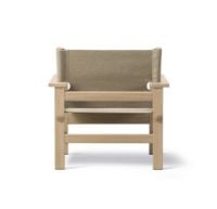 Billede af Fredericia Furniture 2031 The Canvas Chair af Børge Mogensen SH: 41,5 cm - Natur Canvas/Sæbebehandlet Eg