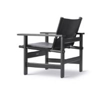 Billede af Fredericia Furniture 2031 The Canvas Chair af Børge Mogensen SH: 41,5 cm - Sort Canvas/Sortlakeret Eg