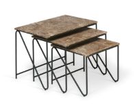 Billede af Please Wait to be Seated Triptych Nesting Tables B: 57 cm - Brun/Grøn