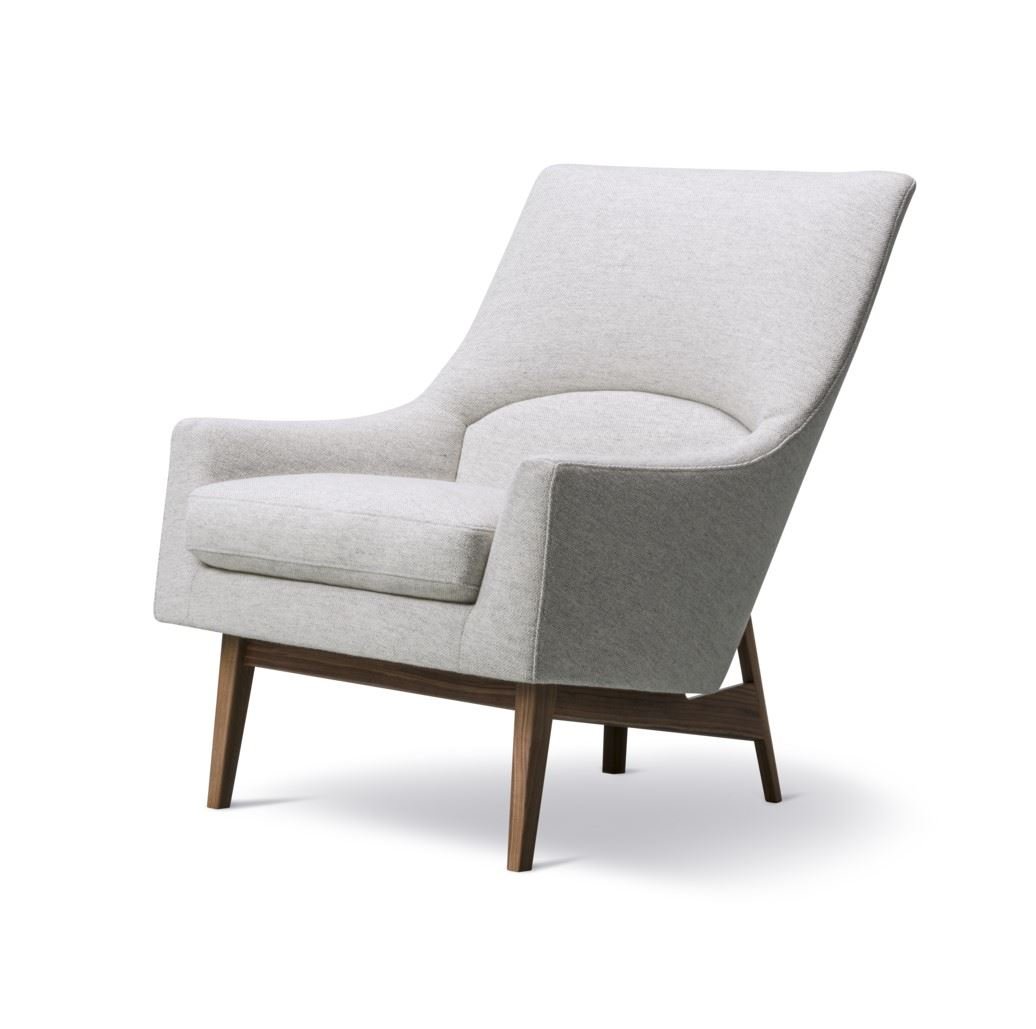 Billede af Fredericia Furniture 6540 A-Chair af Jens Risom SH: 42 cm - Hallingdal 110/Lakeret Valnød