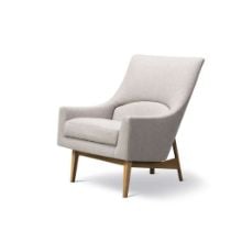 Billede af Fredericia Furniture 6540 A-Chair af Jens Risom SH: 42 cm - Sunniva 717/Lakeret Eg
