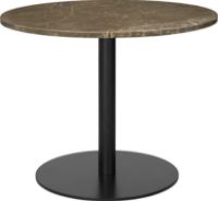 Billede af GUBI 1.0 Lounge Table Ø: 80 cm - Brown Emperador Marble/Black Base