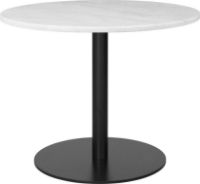 Billede af GUBI 1.0 Lounge Table Ø: 80 cm - White Carrara Marble/Black Base