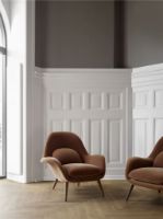 Billede af Fredericia Furniture 1770 Swoon Loungestol SH: 40 cm - Grand Mohair 2103/Røget Eg 