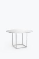 Billede af New Works Florence Dining Table Ø: 120 cm - White Carrera Marble/White 