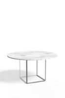 Billede af New Works Florence Dining Table Ø: 145 cm - White Carrera Marble/White