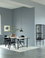 Billede af Warm Nordic Herringbone Tile Dining Table L: 203 cm - Pure White/Soft Black