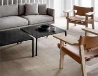 Billede af Fredericia Furniture 5652 Calmo 2 Pers. Sofa 95 L: 200 cm - Sort Primo Læder/Sortlakeret Stel