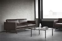 Billede af Fredericia Furniture 5652 Calmo 2 Pers. Sofa 95 L: 200 cm - Sort Primo Læder/Sortlakeret Stel