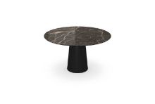 Billede af SOVET Totem Dining Table Ø: 130 cm - Black/Ceramics Ombra di Caravaggio