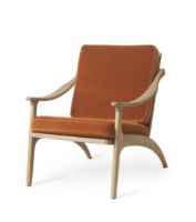 Billede af Warm Nordic Lean Back Lounge Chair SH: 41 cm - Oak/Rusty Rose