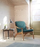 Billede af Warm Nordic Lean Back Lounge Chair SH: 41 cm - Oak/Dark Cyan