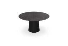 Billede af SOVET Totem Dining Table Ø: 140 cm - Black/Ceramics Pre-polished Stone Grey