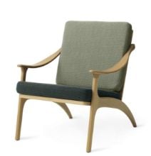 Billede af Warm Nordic Lean Back Lounge Chair SH: 41 cm - Oak/Petrol/Sage