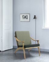 Billede af Warm Nordic Lean Back Lounge Chair SH: 41 cm - Oak/Petrol/Sage