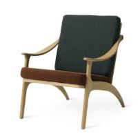 Billede af Warm Nordic Lean Back Lounge Chair SH: 41 cm - Oak/Brown/Petrol