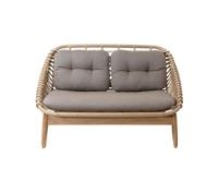 Billede af Cane-line Outdoor Strington 2 Pers. Sofa inkl. AirTouch Hyndesæt L: 135 cm - Natural/Teak m. Weave 