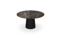 Billede af SOVET Totem Dining Table Ø: 140 cm - Black/Ceramics Ombra di Caravaggio