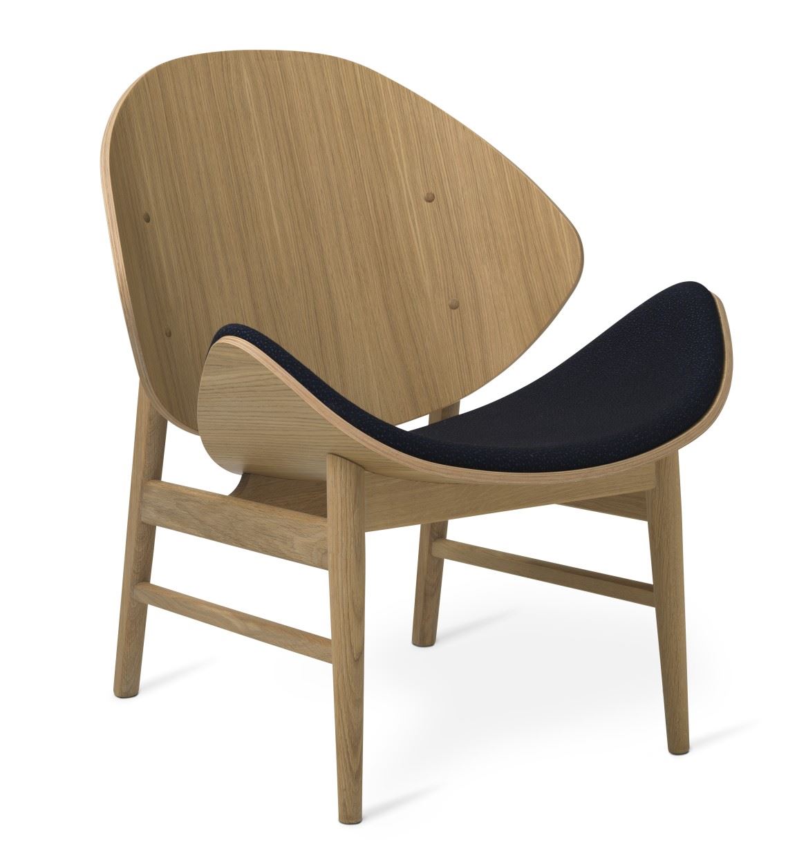 Billede af Warm Nordic The Orange Lounge Chair SH: 38 cm - Oak/Midnight Blue 