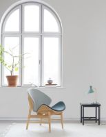 Billede af Warm Nordic The Orange Lounge Chair SH: 38 cm - Oak/Midnight Blue 