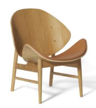 Billede af Warm Nordic The Orange Lounge Chair SH: 38 cm - Oak/Cognac 