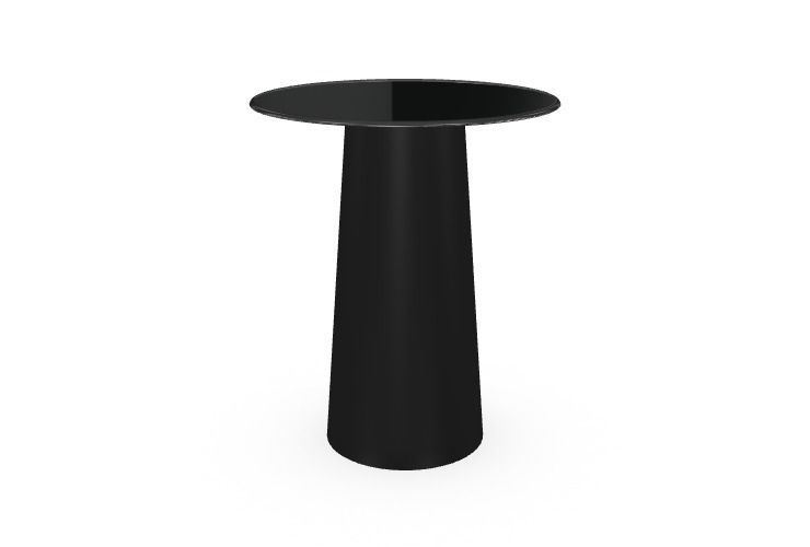 Billede af SOVET Totem Dining Table Ø: 62 cm - Black/Glass Black