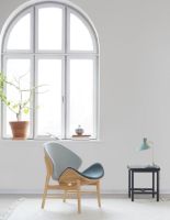 Billede af Warm Nordic The Orange Lounge Chair SH: 38 cm - Oak/Midnight Blue