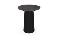 Billede af SOVET Totem Dining Table Ø: 62 cm - Black/Ceramics Pre-polished Stone Grey
