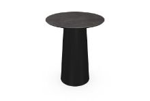 Billede af SOVET Totem Dining Table Ø: 62 cm - Black/Ceramics Pre-polished Stone Grey