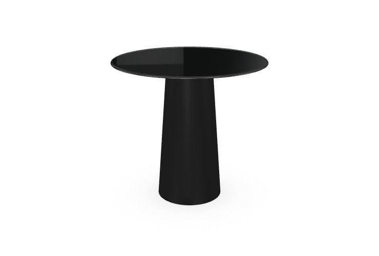 Billede af SOVET Totem Dining Table Ø: 80 cm - Black/Glass Black
